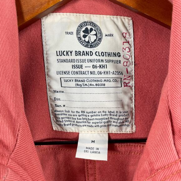 Lucky Brand Denim Jacket Women's Medium Pink Snap/Zip Front Pockets Casual READ - Picture 5 of 10